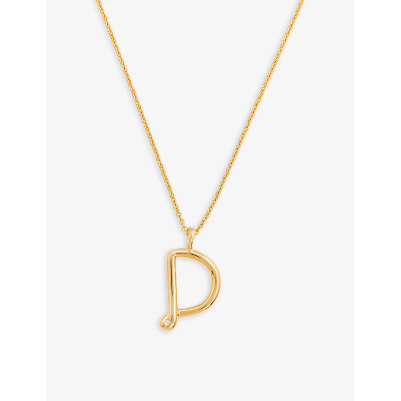 Womens Missoma Curly initial 18ct yellow gold-plated vermeil recycled sterling-silver pendant necklace