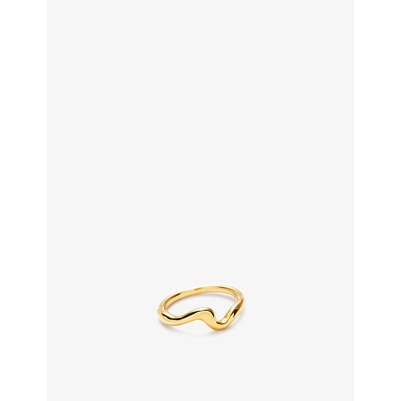 Womens Missoma Molten Wave recycled 18ct gold-plated recycled sterling-silver ring