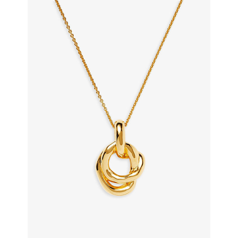 Womens Missoma Molten twisted double 18ct yellow gold-plated brass pendant necklace