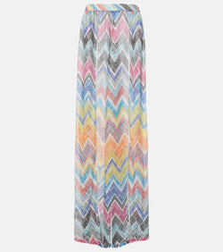 Missoni Chevron high-rise lamé palazzo pants