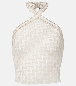 Missoni Chevron lamé crop top