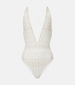 Missoni Chevron lamé swimsuit | LYBSTORE