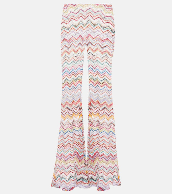 Missoni Mare Zig Zag low-rise lamé flared pants