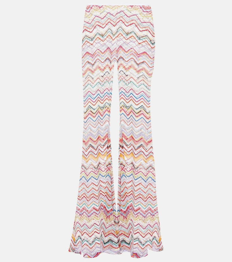 Missoni Mare Zig Zag low-rise lamé flared pants