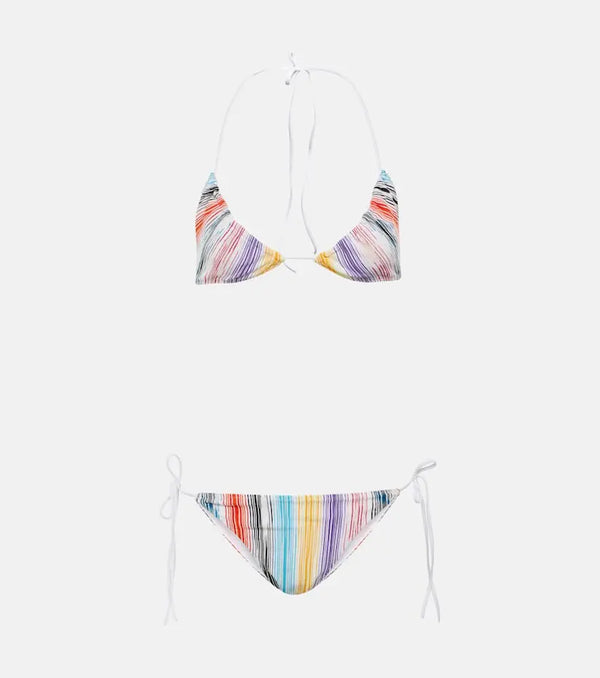 Missoni Mare Zig-zag knit triangle bikini | LYBSTORE