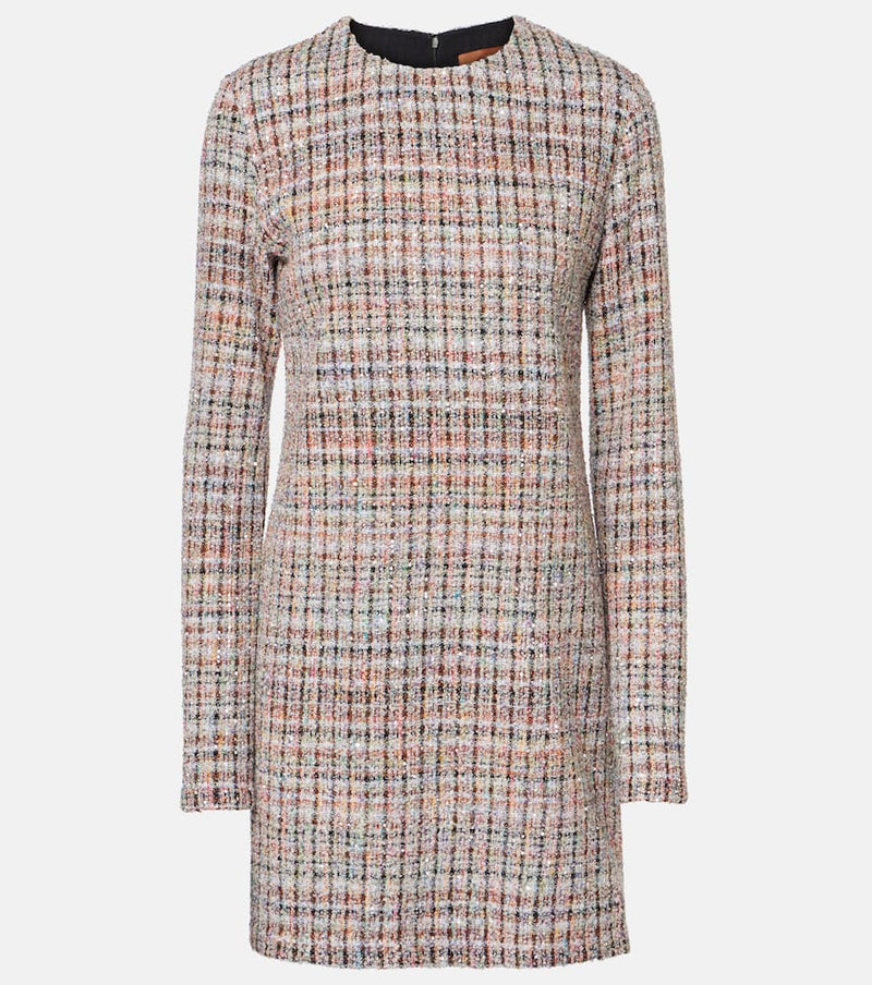 Missoni Sequined checked bouclé minidress