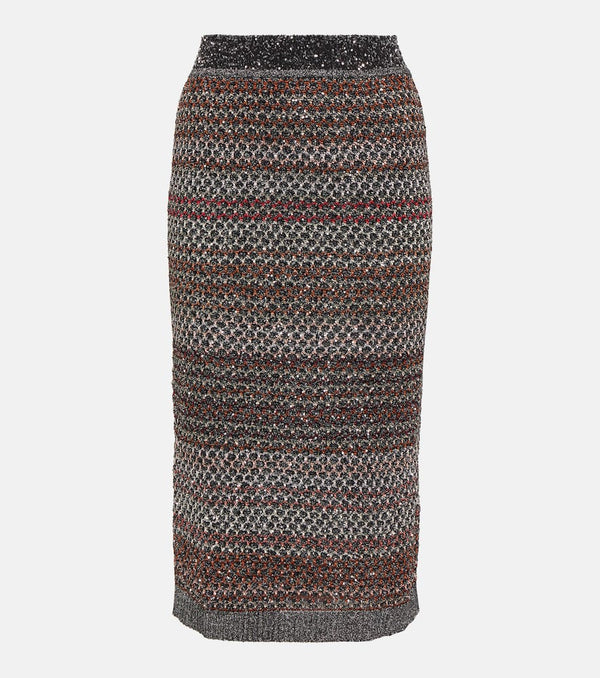 Missoni Striped sequined knitted pencil skirt