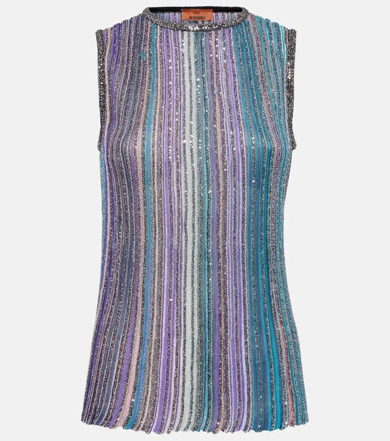 Missoni Striped sequined lamé top