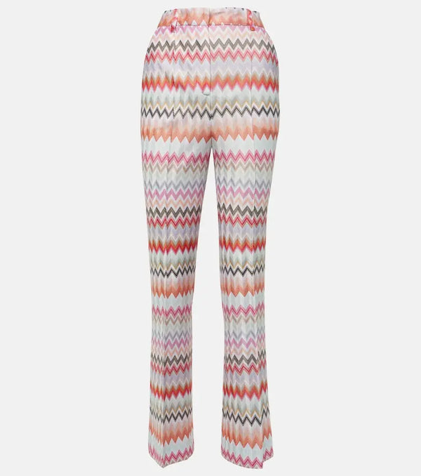 Missoni Zig Zag cotton-blend flared pants | LYBSTORE