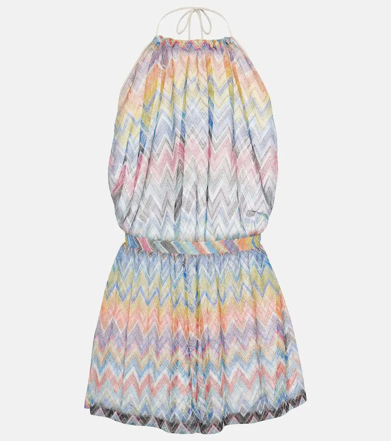 Missoni Zig Zag metallic knit playsuit