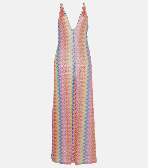 Missoni Zig Zag pointelle maxi dress | LYBSTORE