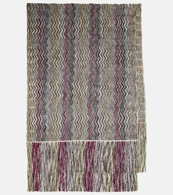 Missoni Zig-zag fringed knit scarf | LYBSTORE