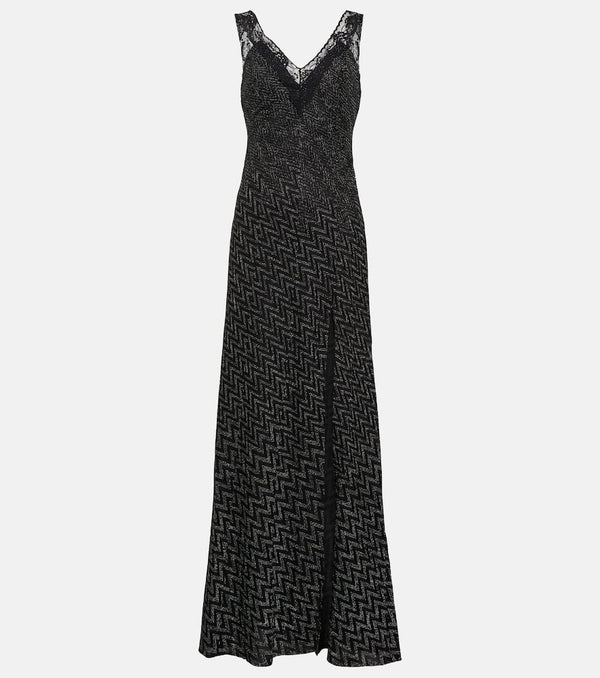 Missoni Zig-zag lace-trimmed maxi dress