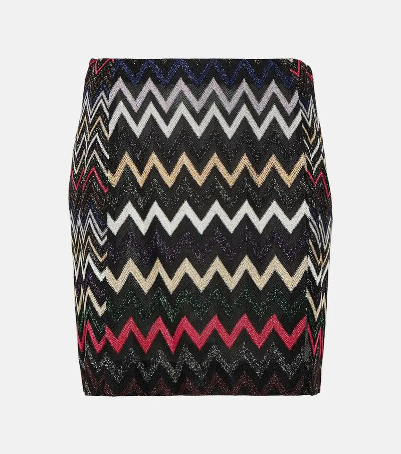 Missoni Zig-zag lamé miniskirt | LYBSTORE