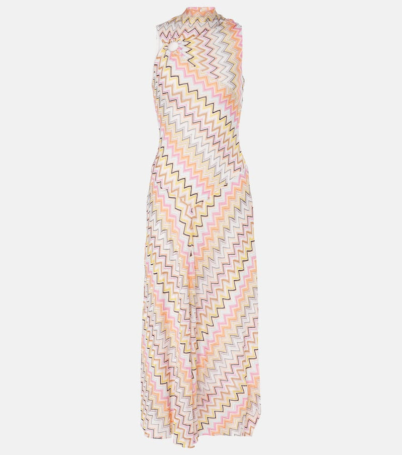 Missoni Zigzag gathered midi dress