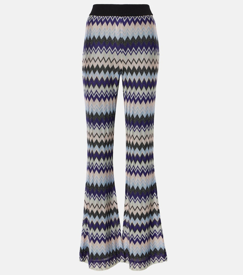 Missoni Zigzag knitted lamé flared pants