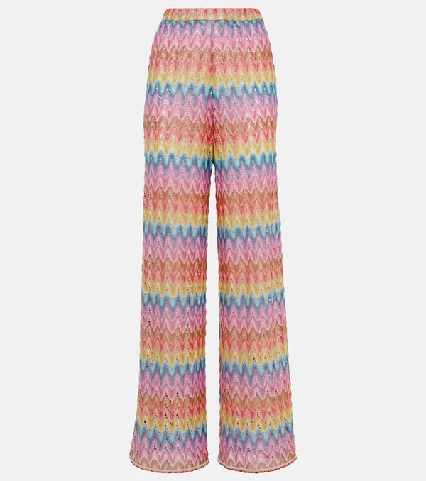 Missoni Zigzag lamé palazzo pants | LYBSTORE