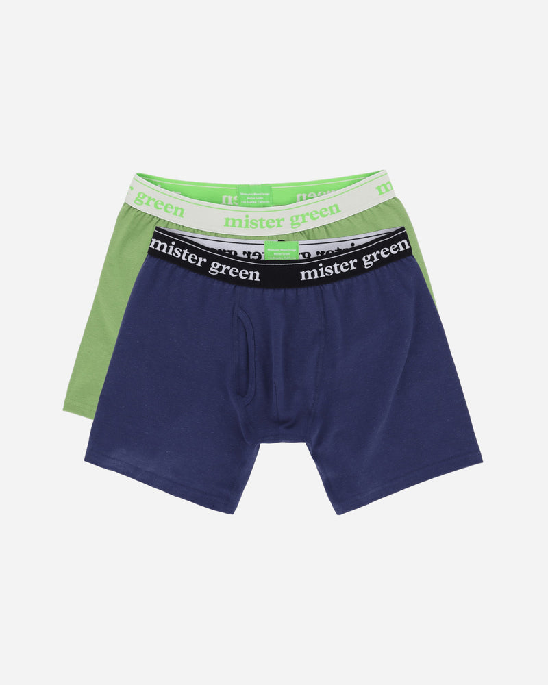 Mister Green Wordmark Hemp Boxers Chlorophyll / Navy