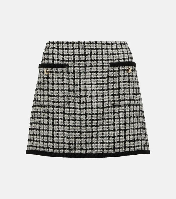 Miu Miu Checked bouclé miniskirt | LYBSTORE