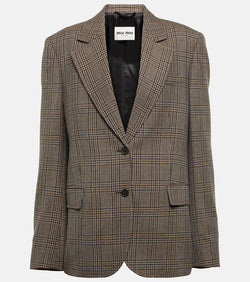 Miu Miu Checked wool jacket | LYBSTORE