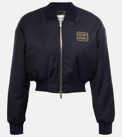 Miu Miu Cropped wool bomber jacket