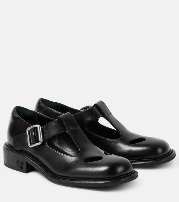 Miu Miu Cutout leather Mary Jane flats