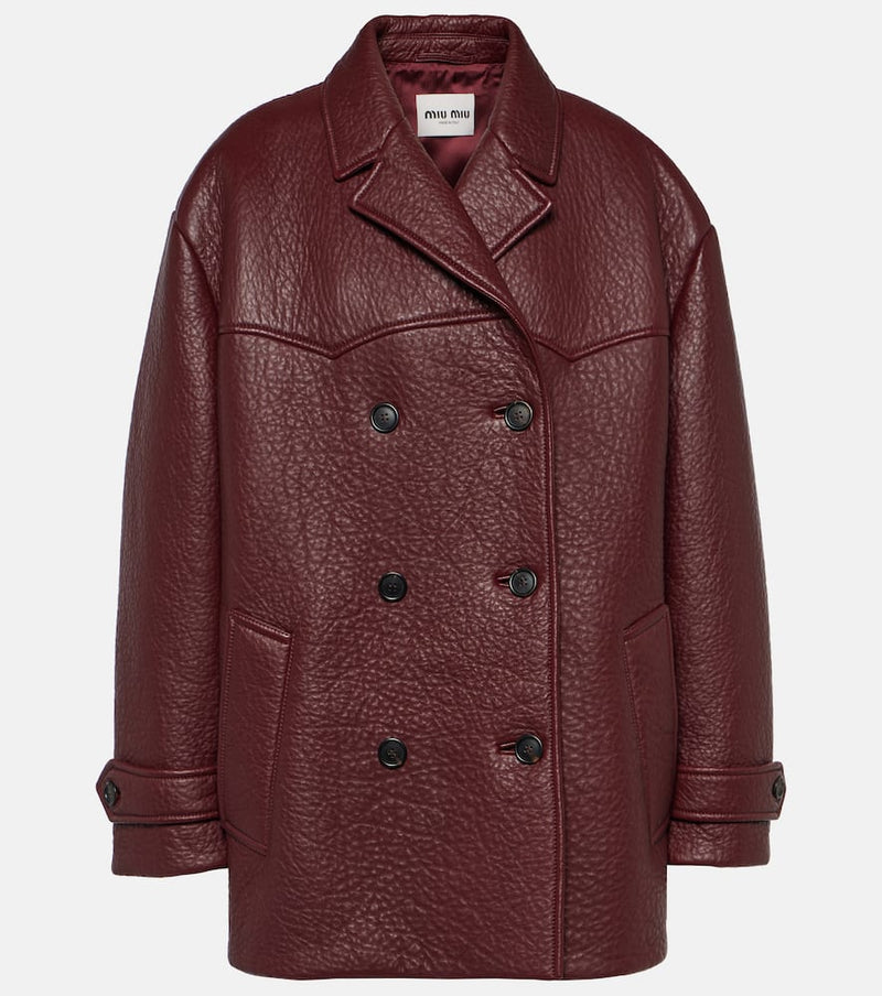 Miu Miu Double-breasted leather jacket