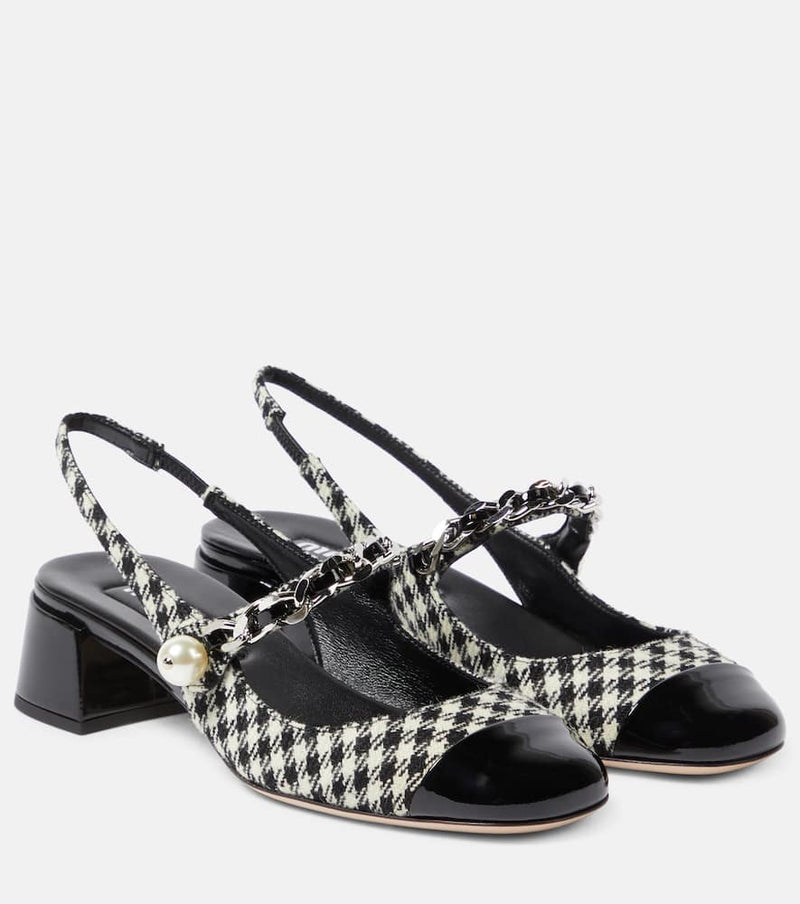 Miu Miu Gingham slingback pumps