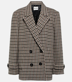 Miu Miu Houndstooth virgin wool blazer