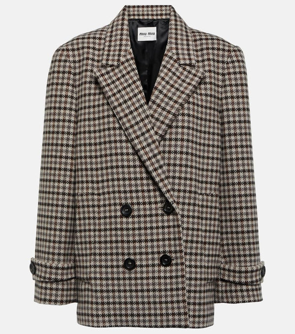 Miu Miu Houndstooth virgin wool blazer