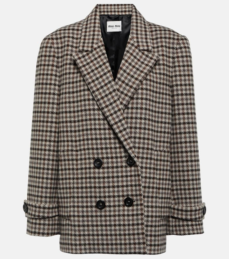 Miu Miu Houndstooth virgin wool blazer