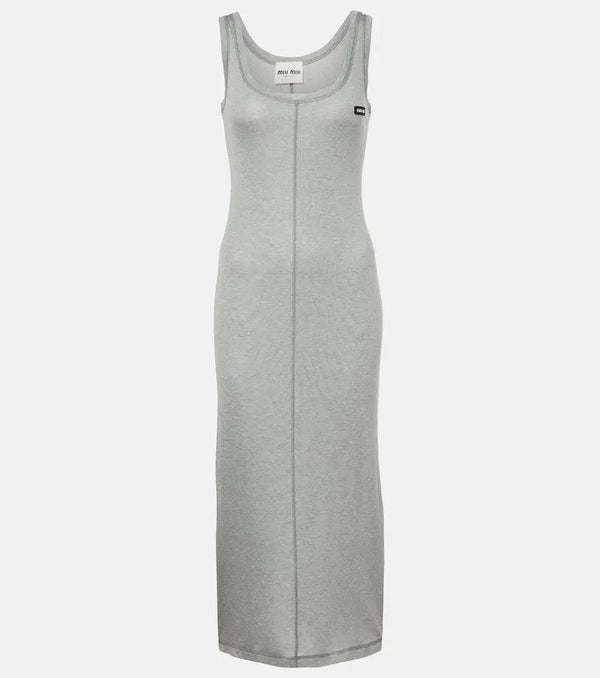 Miu Miu Knitted silk midi dress | LYBSTORE