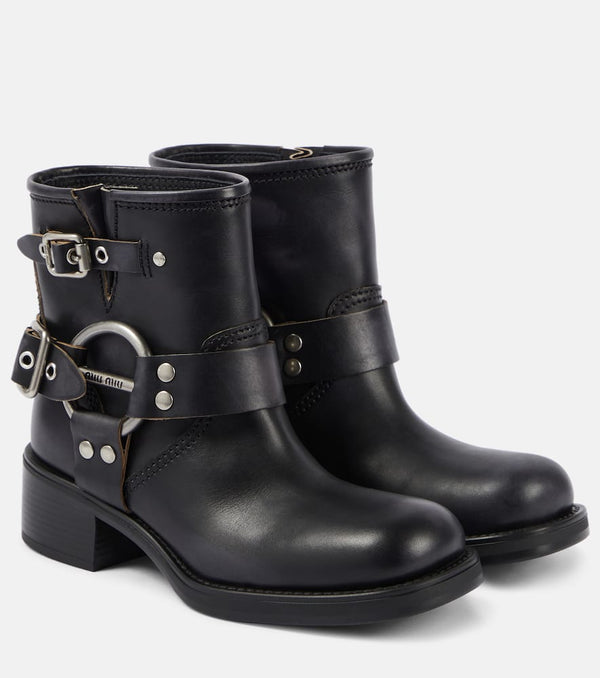 Miu Miu Leather biker boots