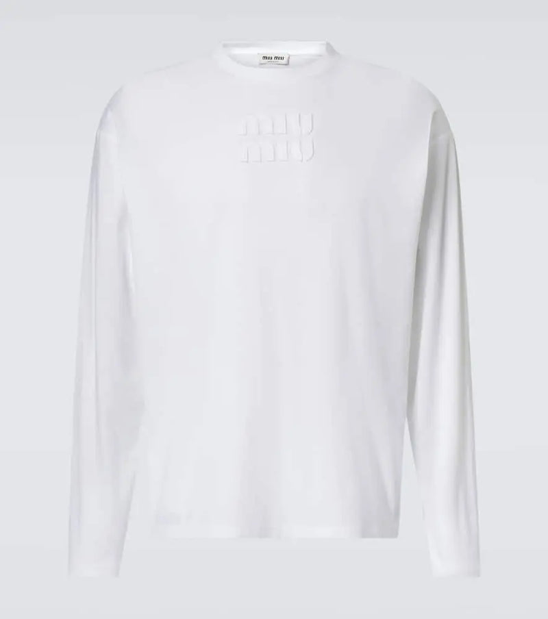 Miu Miu Logo cotton jersey T-shirt