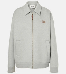 Miu Miu Logo cotton jersey blouson