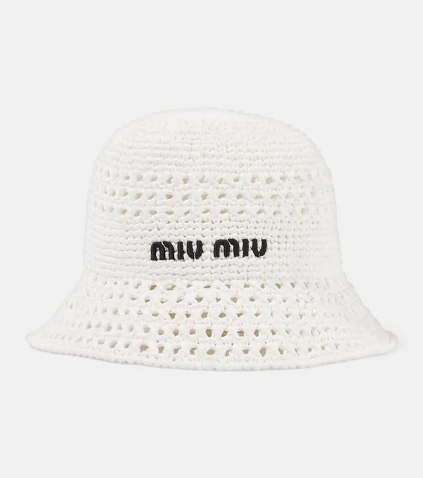 Miu Miu Logo crochet bucket hat | LYBSTORE