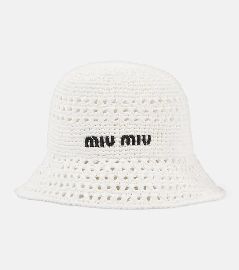 Miu Miu Logo crochet bucket hat | LYBSTORE