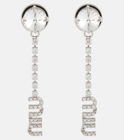 Miu Miu Logo crystal-embellished earrings