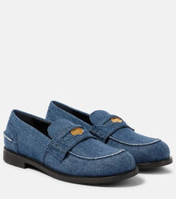 Miu Miu Logo denim loafers | LYBSTORE