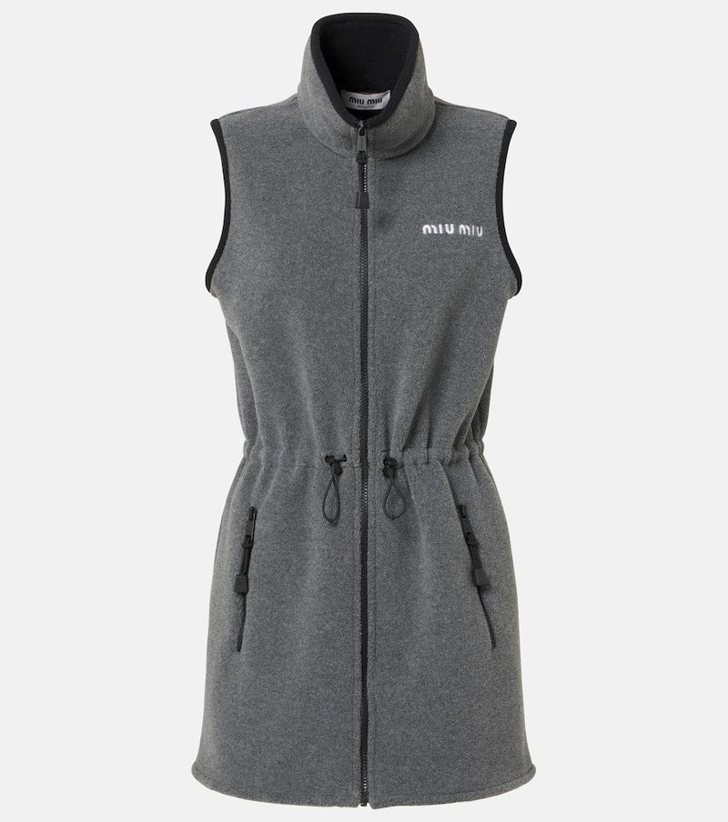 Miu Miu Logo fleece minidress