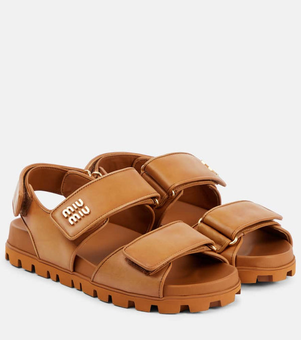 Miu Miu Logo leather sandals