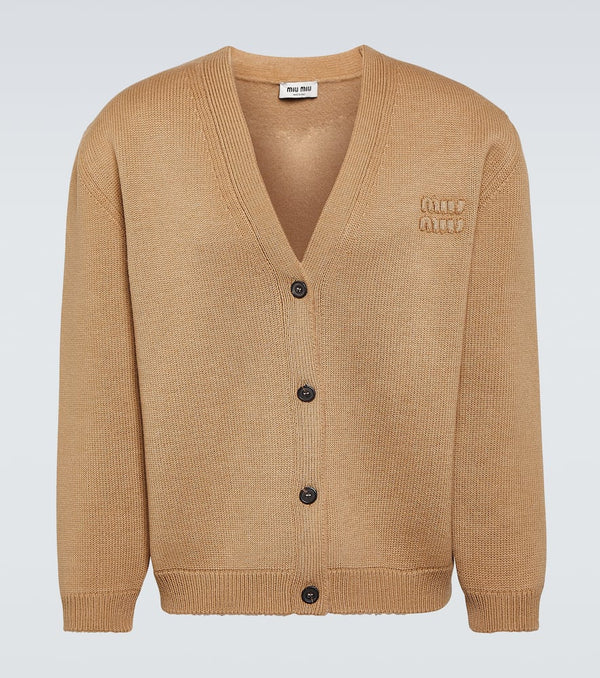 Miu Miu Logo wool-blend cardigan