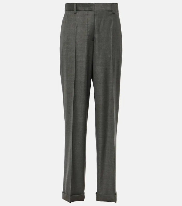 Miu Miu Low-rise wool straight pants | LYBSTORE