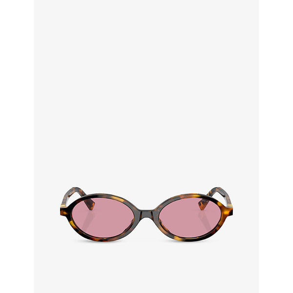 Womens Miu Miu MU 04ZS oval-frame acetate sunglasses