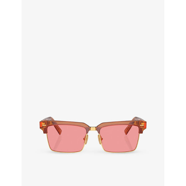 Miu Miu MU 10ZS rectangle-frame acetate sunglasses | LYBSTORE