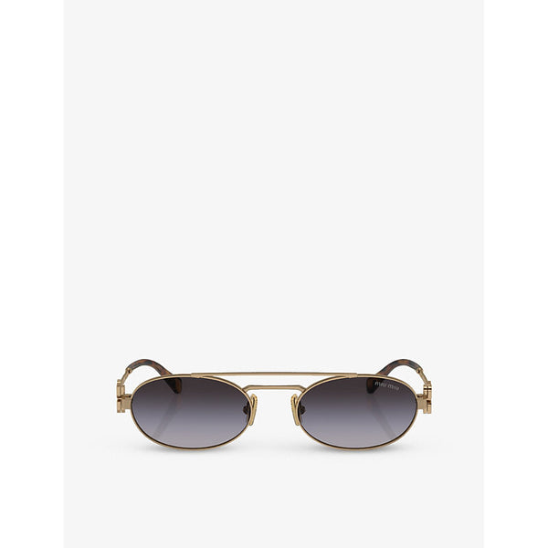 Miu Miu MU 54ZS oval-frame metal sunglasses | LYBSTORE