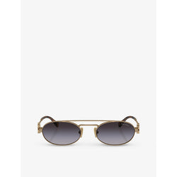 Miu Miu MU 54ZS oval-frame metal sunglasses | LYBSTORE