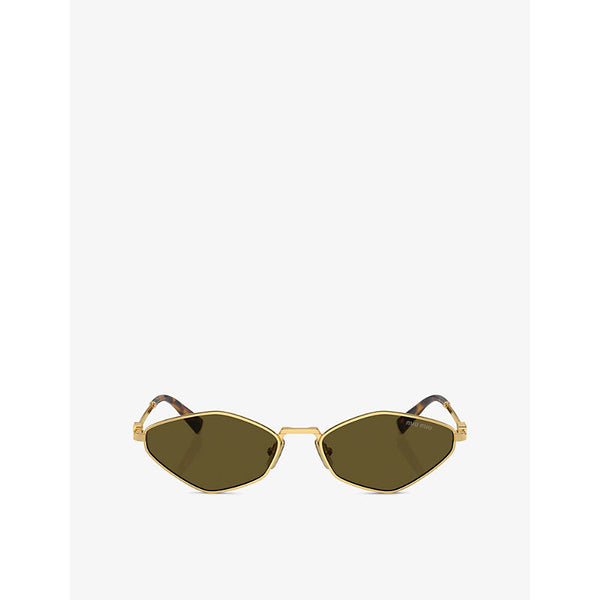 Miu Miu MU 56ZS irregular-frame metal sunglasses | LYBSTORE