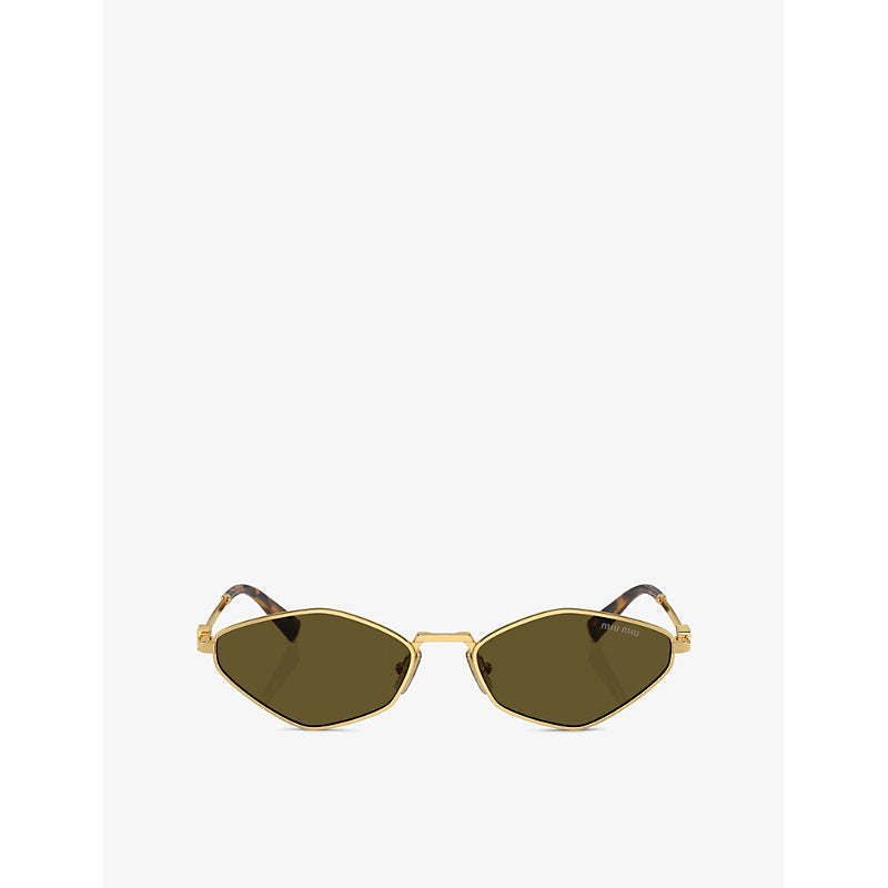 Miu Miu MU 56ZS irregular-frame metal sunglasses | LYBSTORE