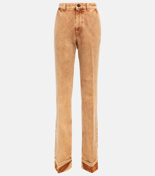 Miu Miu Marbleized low-rise straight jeans | LYBSTORE